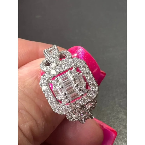 GM Jewelry - CZ Sterling silver cocktail ring size 9